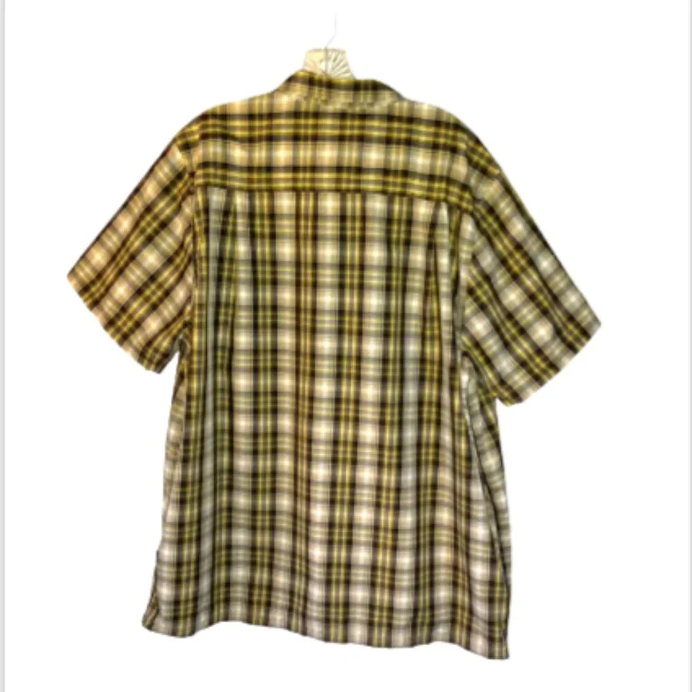 The North Face Men's Plaid Button Up Shirt XL Short Sleeve 2 Pocket Outdoor EUC